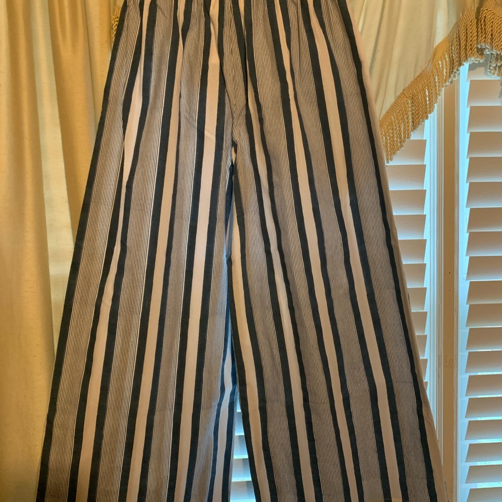 NWT SZ BLOCKPRINTS DRAWSTRING PANT Blue White Striped Size Small - Picture 3 of 4
